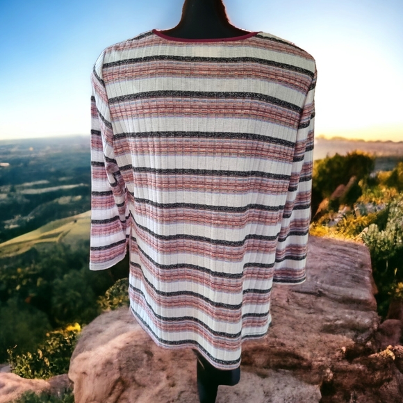 3/$40 Sale! Victoria Rainbow Sparkly Striped Top - Picture 2 of 7